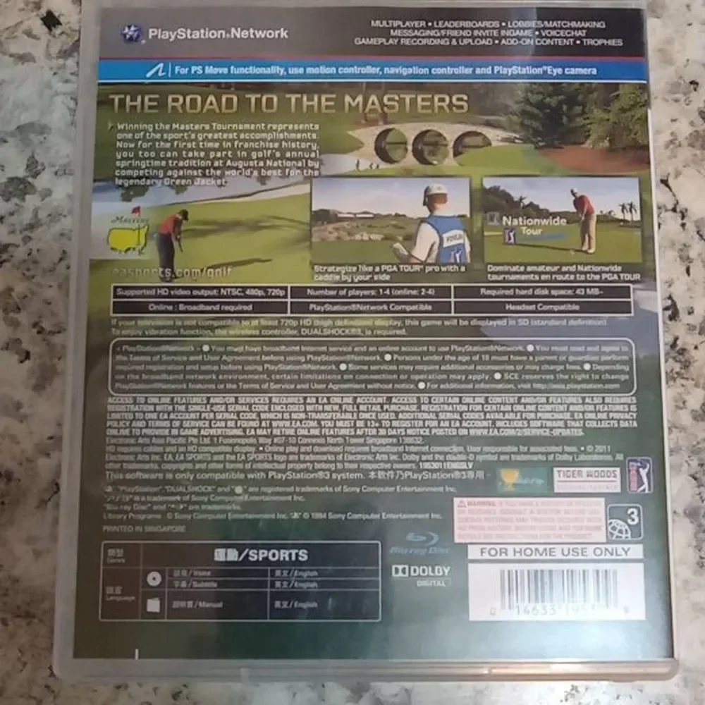 PS3 Tiger Woods‎ PGA Tour 12 The Masters